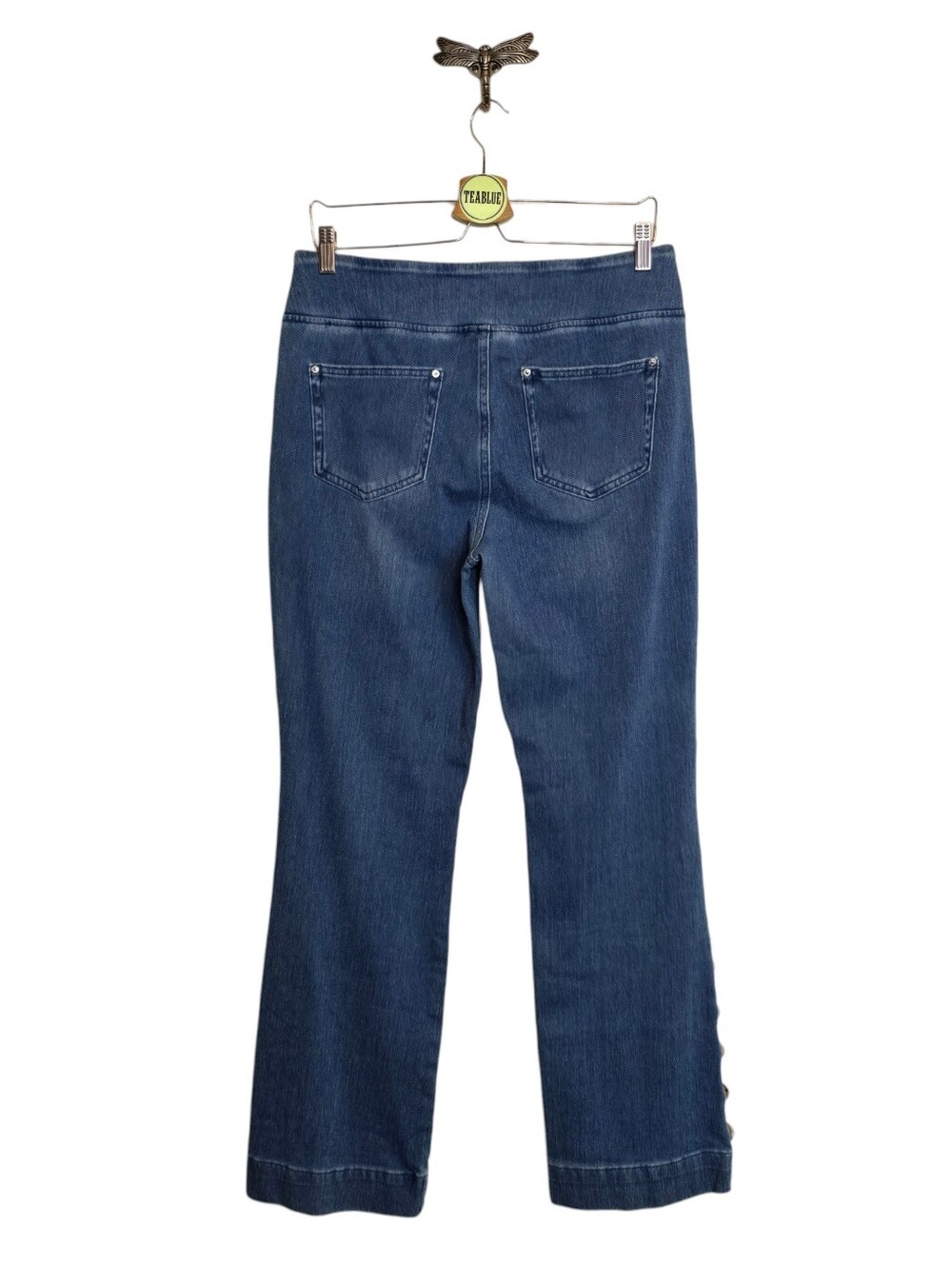 Belle by Kim Gravel Flexibelle Flare Jean with Horn Buttons 12 - Picture 3 of 15